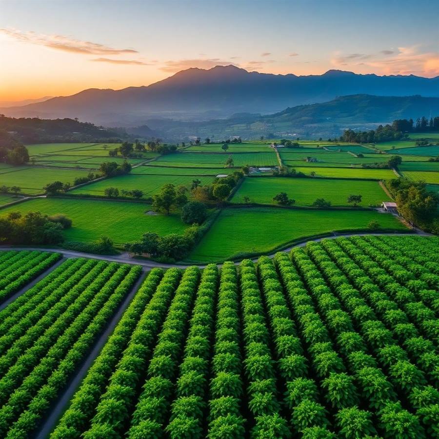 Campos agrícolas en los Andes colombianos